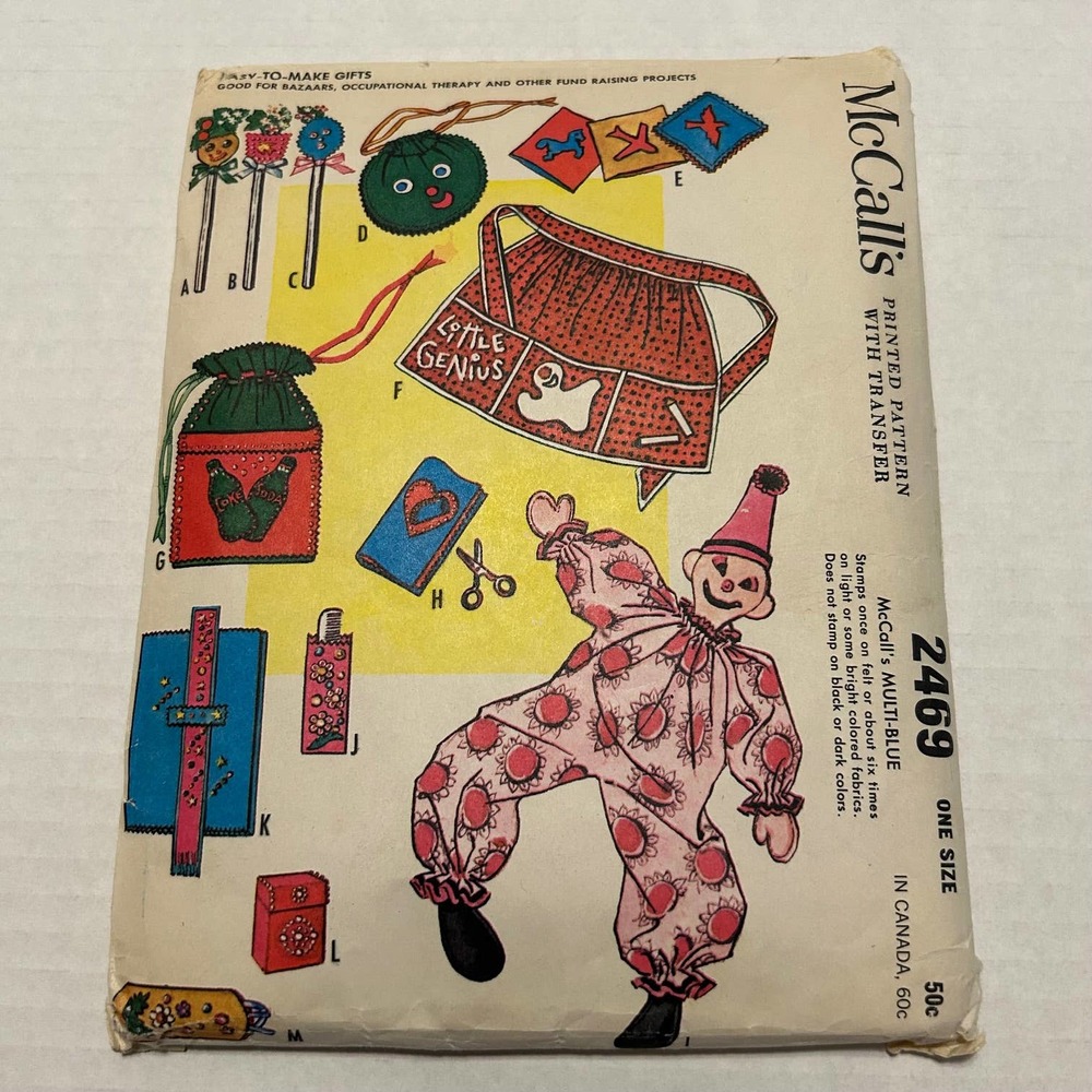 McCalls Vintage 1960's Pattern #2469 Easy to Make Gifts Bazaars Fundraising